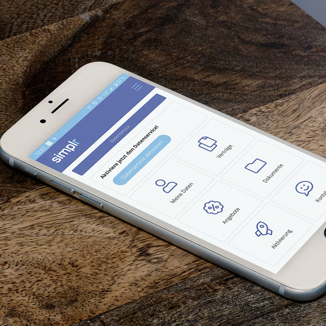 Smartphone mit simplr App