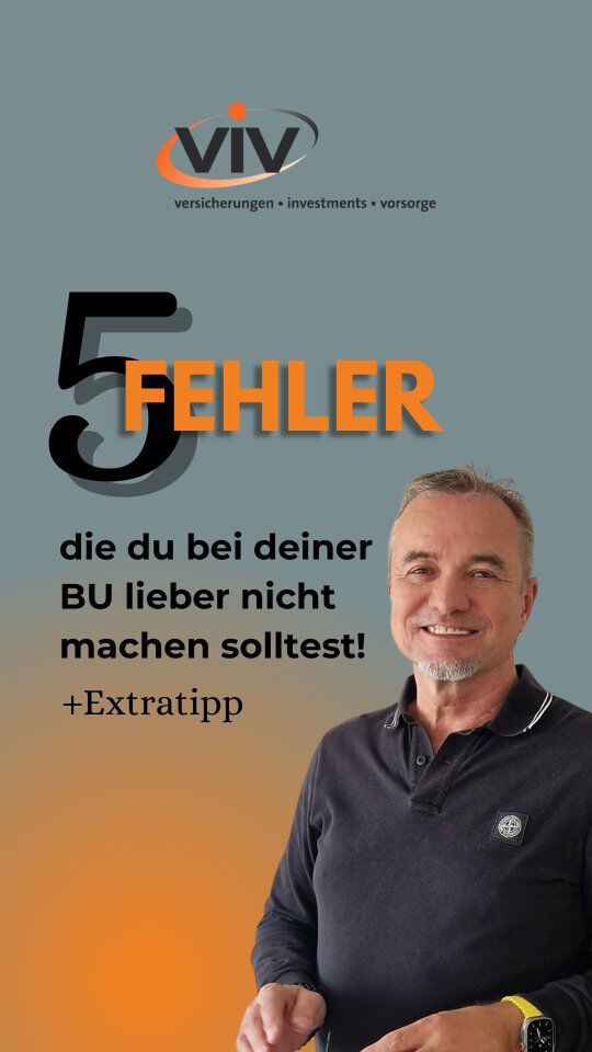 Berufsunfähigkeitsversicherung: Fehler, die du besser vermeiden solltest!
Eine BU-Versicherung ist eine der wichtigsten Absicherungen überhaupt , aber nur, wenn sie richtig gemacht ist! Viele Verträge haben gravierende Fehler, die im Ernstfall dazu führen können, dass du keine Leistung bekommst oder endlos viel Geld zahlst! 😨
Das Problem? Diese Fehler fallen oft erst auf, wenn es zu spät ist. Und dann? Kein Einkommen, keine Unterstützung und der Lebensstandard bricht zusammen.
Im Reel bekommst du 5 Tipps mit, worauf du bei einer BU achten solltest.
Und hier noch mein Extra-Tipp: Schließe deine BU niemals alleine ab! Ein Profi kennt alle Fallstricke und sorgt dafür, dass du nicht in eine der vielen Fallen tappst. Und das Beste? Die Beratung kostet dich keinen Cent mehr! Also: Lieber gleich richtig machen. ✅
Kommentiere mit "BU-Check" und wir checken deine BU- kostenfrei. 
#berufsunfähigkeitsversicherung #bu #verisicherungen
★★★★viv Freiburg – Deine Experten für individuelle Versicherungsberatung. Wir sorgen dafür, dass du rundum abgesichert bist.
