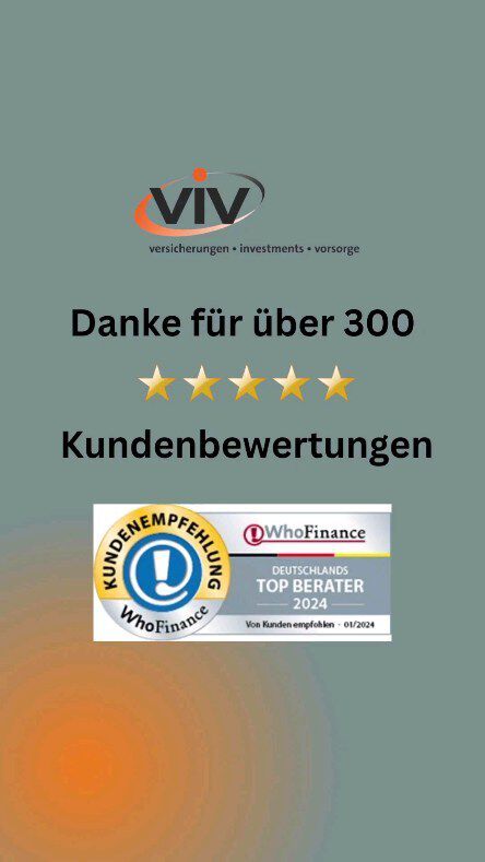 Wir Sagen DANKE!😊 
Für über 300 Kundenempfehlungen auf den Bewertungsportalen WhoFinance / Proven Expert und über 90 Rezensionen auf Google (5,0 *5 Sterne)! Wir fühlen uns geehrt und freuen uns über jede einzelne Bewertung unserer treuen Mandanten! Genau dieses Feedback motiviert uns jeden Tag die besten Lösungen für unsere Kunden zu finden!
Unser nächstes Ziel: 500 Kundenempfehlungen und 200 Rezensionen!🥳
Gerne beraten wir auch dich ausführlich und finden die beste Versicherungslösung für dich!
Kennst du schon unsere kostenlose Online-Beratung? Buche ganz einfach deinen Beratungstermin. Den Link dazu findest du in unserer Bio. Alternativ kommentiere mit "Termin" und wir schicken dir den Link per PN zu.😊
Dein viv- Team Freiburg
#Versicherung #Aufklärung #Kundenservice #PrivateKrankenversicherung