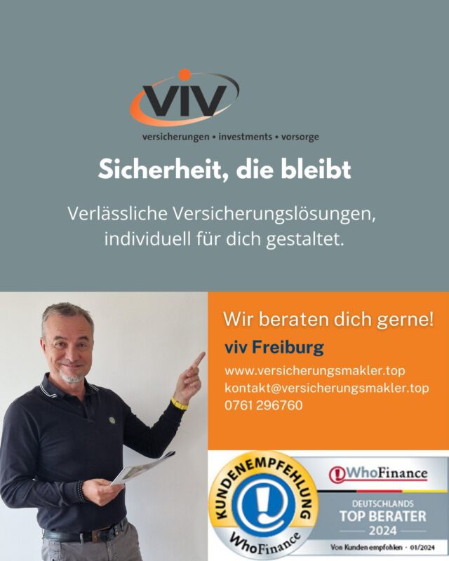 👉🏼Ist eine private Krankenversicherung für mich sinnvoll?
👉🏼Benötige ich wirklich eine Berufsunfähigkeitsversicherung?
👉🏼Ist meine aktuelle Berufsunfähigkeitsversicherung noch auf dem aktuellen Stand?
👉🏼Welche Versicherungen sind allgemein wichtig?
👉🏼Wie kann ich jetzt schon für´s Alter vorsorgen?
👉🏼Wie kann ich meine Familie optimal absichern?
👉🏼Welche Versicherungskosten lassen sich reduzieren, ohne den Schutz zu gefährden?
All diese Fragen beantworten wir dir gerne und finden für dich die bestmögliche und vor allem kostengünstigste Option!💸😊
Kontaktiere uns gerne und nutze unser kostenfreies Online-Beratungsgespräch!👍🏽
Wir sind für dich da!
Dein viv-Team
———————————
Das schreibt zB. Vera über unsere Beratung:
"𝘐𝘤𝘩 𝘣𝘪𝘯 𝘴𝘦𝘪𝘵 𝘤𝘢. 𝟥𝟢 𝘑𝘢𝘩𝘳𝘦𝘯 𝘒𝘶𝘯𝘥𝘪𝘯 𝘣𝘦𝘪 𝘏𝘦𝘳𝘳𝘯 𝘍𝘶ß 𝘶𝘯𝘥 𝘶̈𝘣𝘦𝘳 𝘥𝘪𝘦 𝘑𝘢𝘩𝘳𝘦 𝘴𝘦𝘩𝘳 𝘻𝘶𝘧𝘳𝘪𝘦𝘥𝘦𝘯 𝘮𝘪𝘵 𝘥𝘦𝘳 𝘉𝘦𝘳𝘢𝘵𝘶𝘯𝘨 𝘣𝘻𝘸. 𝘮𝘪𝘵 𝘥𝘦𝘳 𝘖𝘱𝘵𝘪𝘮𝘪𝘦𝘳𝘶𝘯𝘨 𝘮𝘦𝘪𝘯𝘦𝘳 𝘝𝘦𝘳𝘴𝘪𝘤𝘩𝘦𝘳𝘶𝘯𝘨𝘦𝘯. 𝘋𝘪𝘦 𝘔𝘪𝘵𝘢𝘳𝘣𝘦𝘪𝘵𝘦𝘳/𝘪𝘯𝘯𝘦𝘯 𝘴𝘪𝘯𝘥 𝘴𝘦𝘩𝘳 𝘬𝘰𝘮𝘱𝘦𝘵𝘦𝘯𝘵 𝘶𝘯𝘥 𝘣𝘦𝘪 𝘍𝘳𝘢𝘨𝘦𝘯 𝘴𝘦𝘩𝘳 𝘩𝘪𝘭𝘧𝘴𝘣𝘦𝘳𝘦𝘪𝘵."
#Berufsunfähigkeitsversicherung #Versicherungsschutz #Absicherung #Versicherungsberatung #Finanzplanung #Risikomanagement #FrühzeitigAbsichern #Zukunftsplanung #Solidargemeinschaft #KrankheitUndVersicherung #BeruflicheAbsicherung #Versicherungswissen #SicherheitFürDieZukunft #VersicherungenErklärt #Berufsunfähig